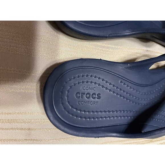 Crocs Kelli Sandals Woman's Size 7 Navy Dark Blue Iconic Comfort - Picture 7 of 8